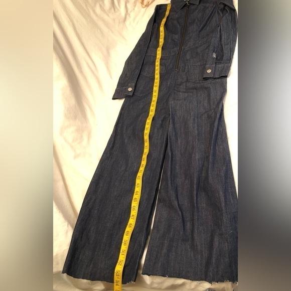 7 for all Mankind Denim Jumpsuit Zip Front Long Sleeve Bootcut XS - Picture 11 of 16